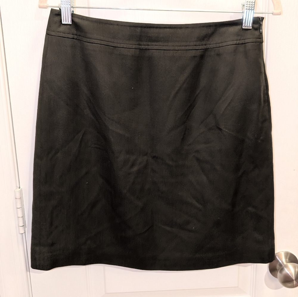 Josephine Chaus Petite 10 Dark Green Silk Pencil‎ Skirt